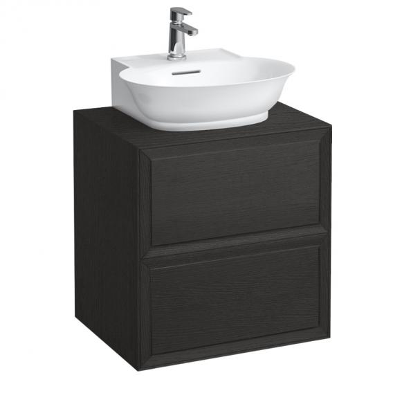 Тумба подвесная под раковину  Laufen  The  New Classic   4.0600.4.085.628.1, 58 см, 2 ящика,  вырез для мини-раковины  8.1685.2, шпон дуб черненый