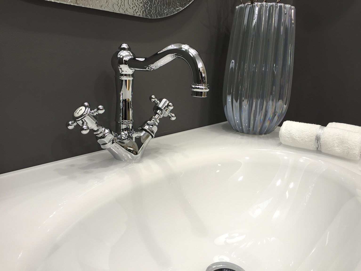 Смеситель двухвентильный для раковины NICOLAZZI TRADIZIONALE 1432CR18 с вентилями DAMES ANGLAISES, хром