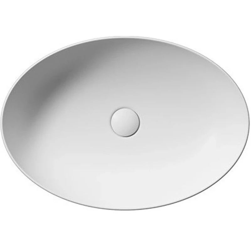 Раковина-чаша накладная GSI PURA 884209 600 мм х 420 мм, без отверстия под смеситель, без перелива, белый матовый
