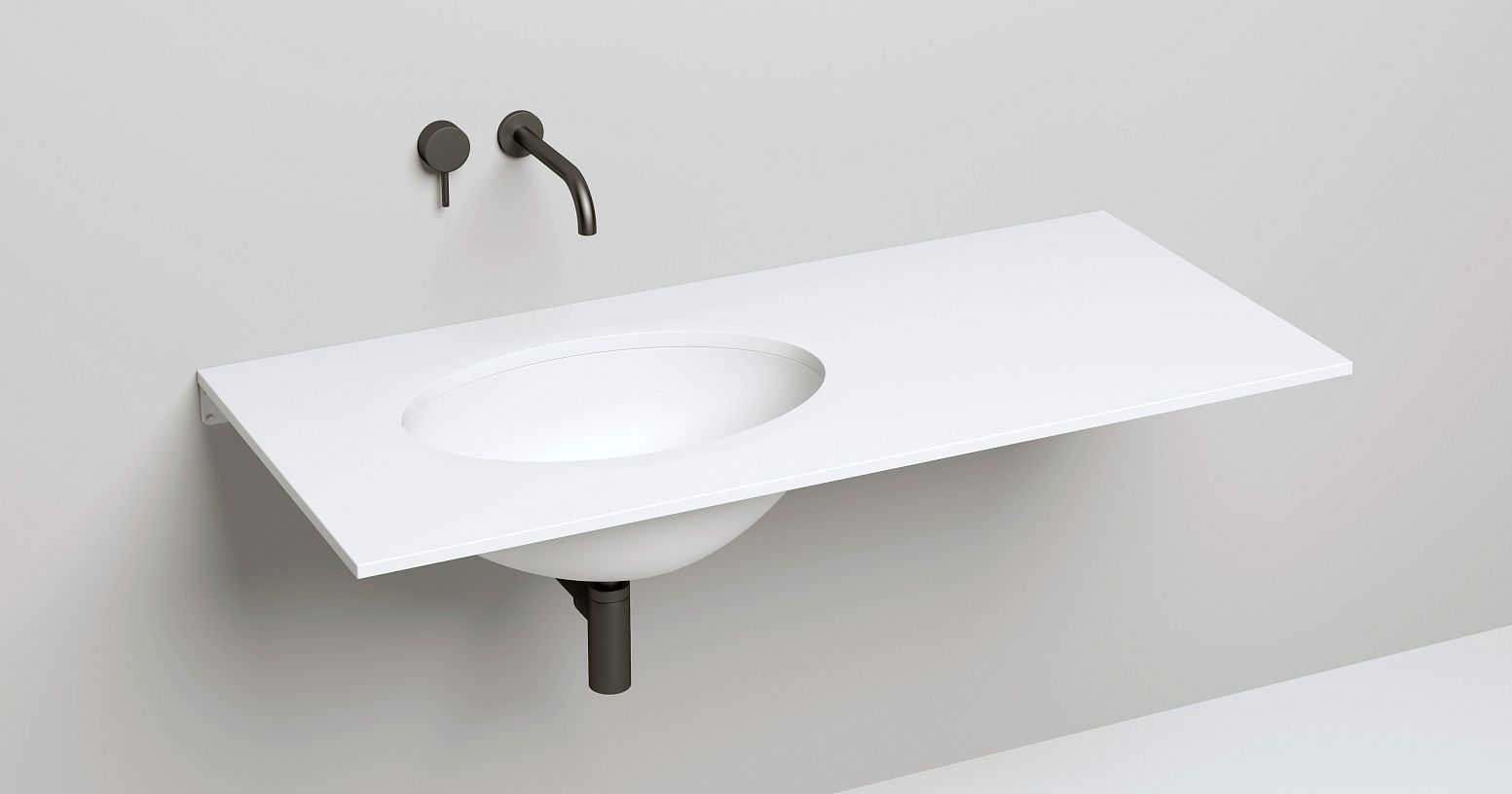 Раковина встраиваемая под столешницу овальная SALINI MAREA 12 1101109G 545х375х187мм, S-Sense, без донного клапана, цвет Белый глянцевый