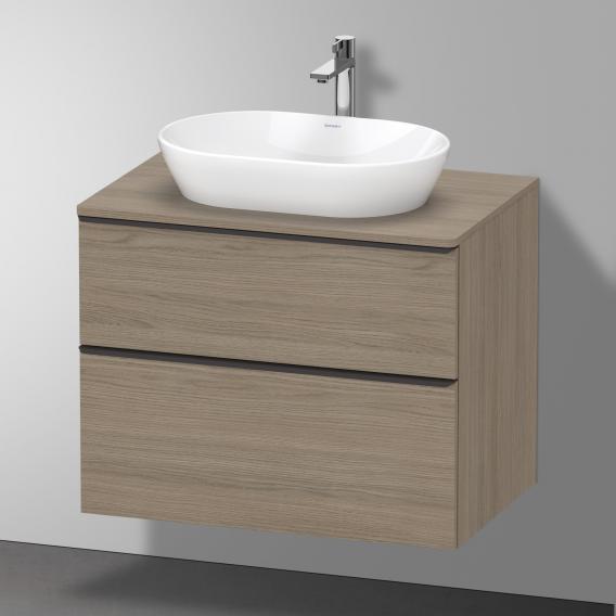 Тумба подвесная под раковину DURAVIT D-Neo DE496703535 800 мм х 550 мм, с консолью, с двумя выдвижными ящиками, дуб терра