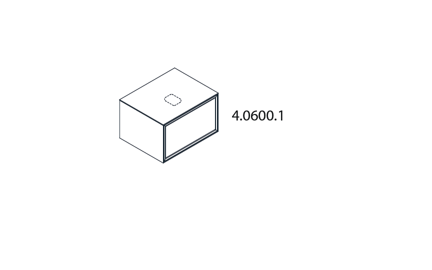 Тумба подвесная под раковину  Laufen  The  New Classic   4.0600.1.085.627.1, 58 см, 1 ящик,  вырез для раковины-чаши  8.1285.2/3,  серый матовый лак