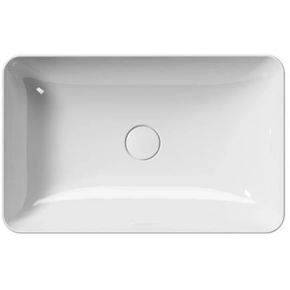 Раковина накладная GSI NUBES 903611 600 мм х 380 мм, без отверстия под смеситель, цвет Белый глянцевый