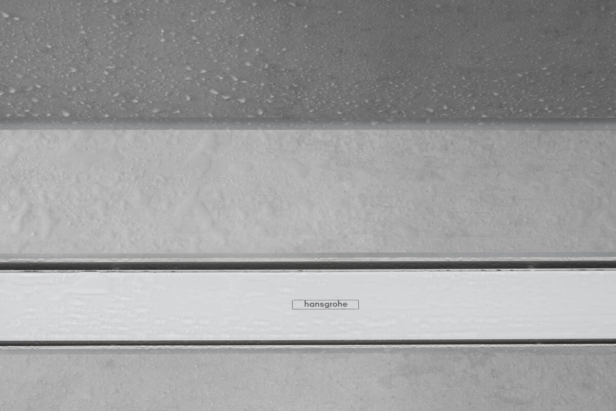 Внешняя часть линейного слива для душа HANSGROHE RainDrain Match 56036700 600 мм, c регулировкой по высоте, матовый белый