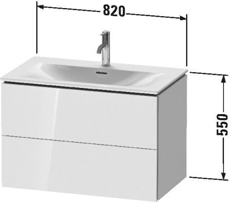 Тумба подвесная под раковину Duravit L-Cube LC630704343 базальт матовый