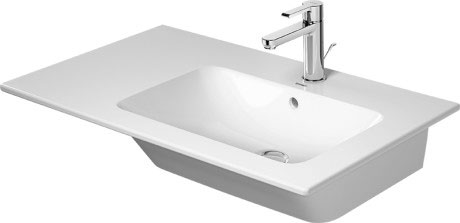 Раковина ассиметричная Duravit Me by Starck 2346830060 правая, без отверстия под смеситель, с переливом, белая 