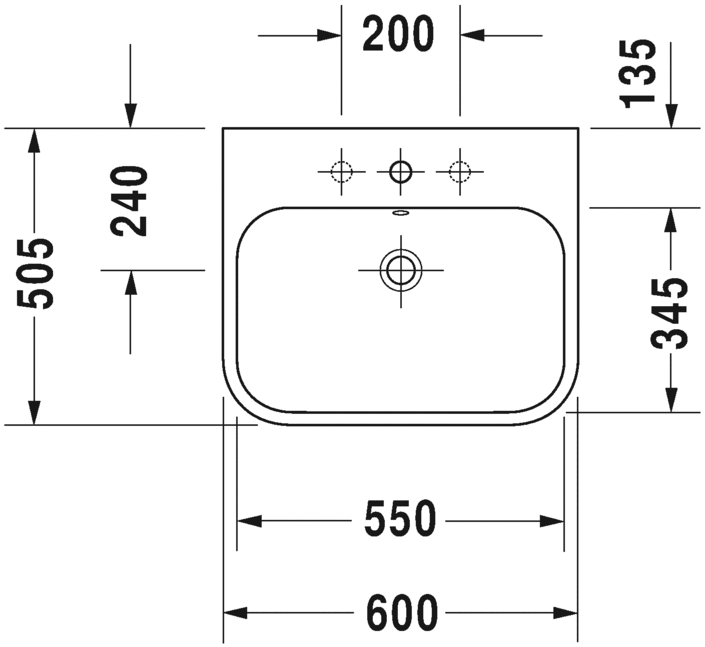 Раковина встраиваемая сверху Duravit Happy D.2 2318600027 55х50см