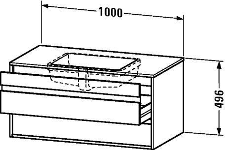 Тумба подвесная под раковину Duravit Ketho KT685501818 с двумя выдвижными ящиками, белый матовый (изделие снято с производства)