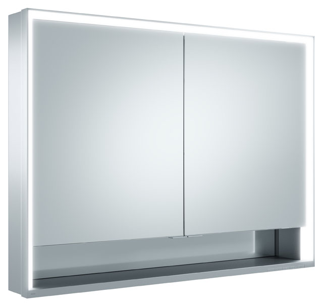 Зеркальный шкаф Keuco Royal Lumos 14324 171301 алюминий серебристый 1000 x 735 мм с уменьшенной глубиной