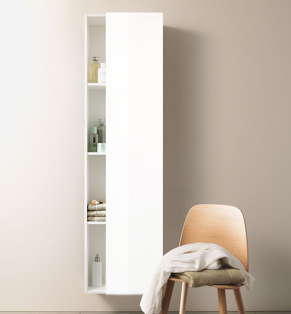 Шкаф-пенал подвесной с полками Duravit DuraStyle DS1248R2222 белый глянцевый