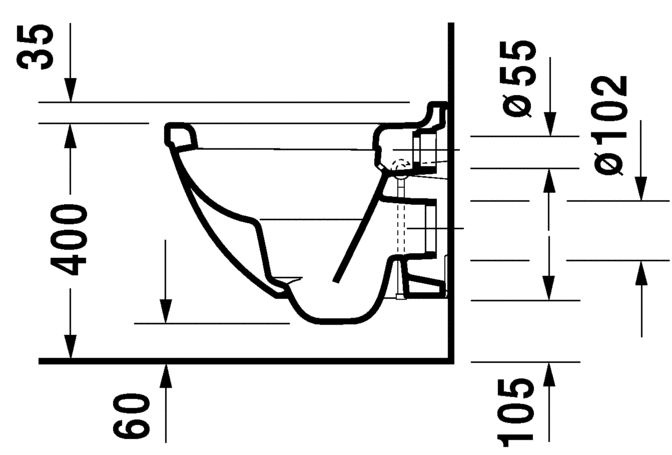 Подвесной унитаз Duravit Starck 3 2227090000 48 см белый