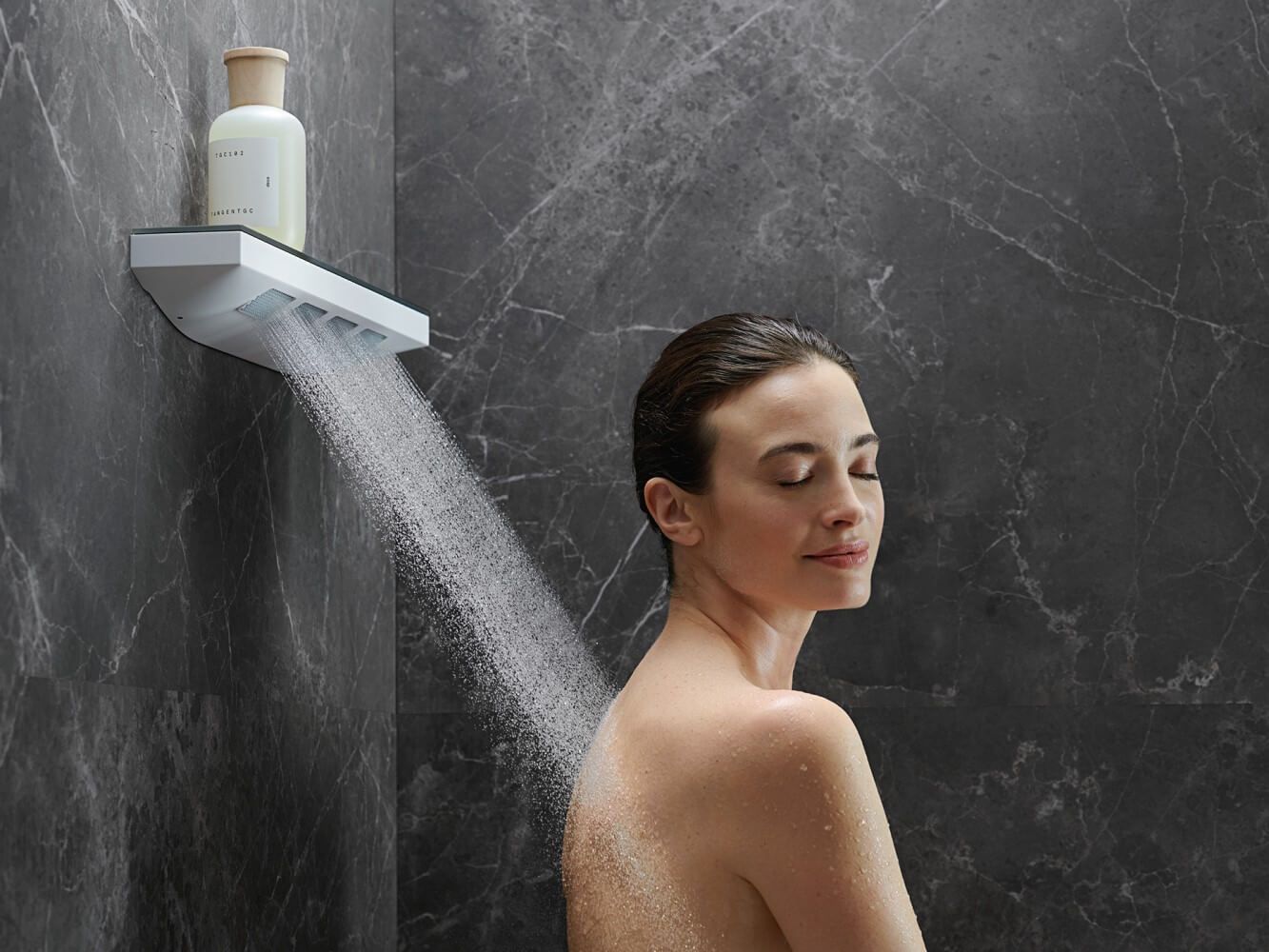 Боковой душ Hansgrohe Rainfinity 500 1jet 26243000 с полкой, хром