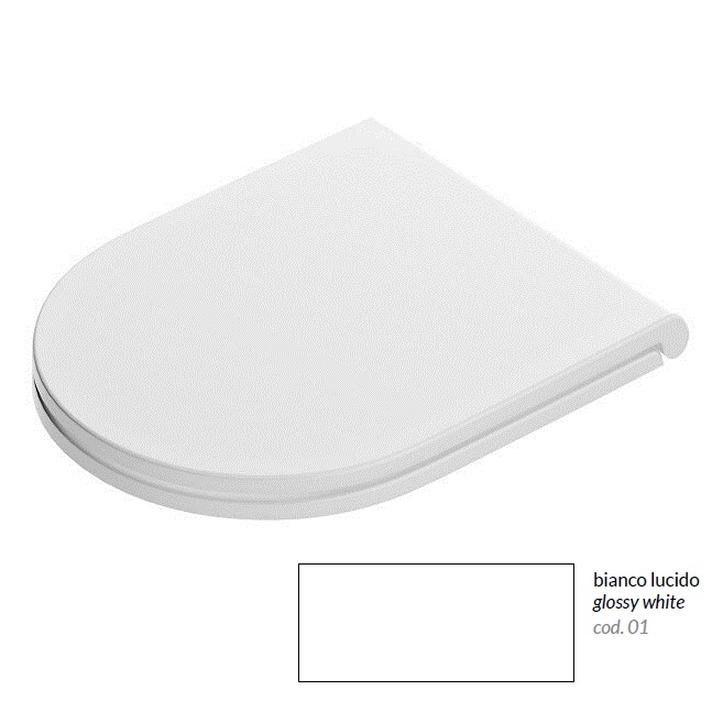 Сиденье с крышкой Flat для унитаза  ARTCERAM  File 2.0   FLA016 01 71   с механизмом soft-close, для унитазов  FLV006, FLV007,FLV003, цвет белый глянцевый