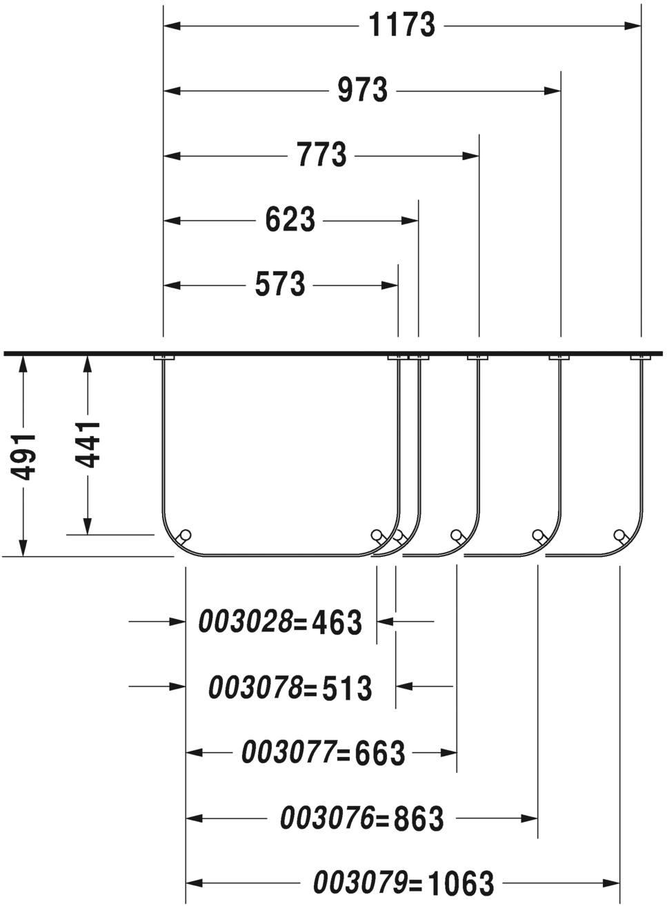 Консоль металлическая Duravit  Happy D.2  0030281000  57 см