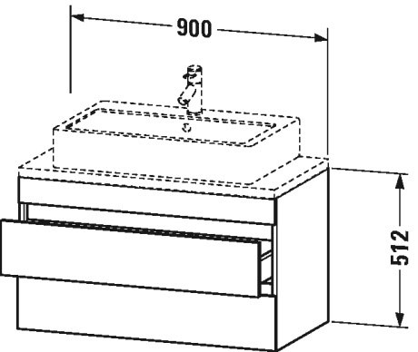 Тумба подвесная под раковину Duravit DuraStyle DS530804949 с двумя выдвижными ящиками, графит матовый