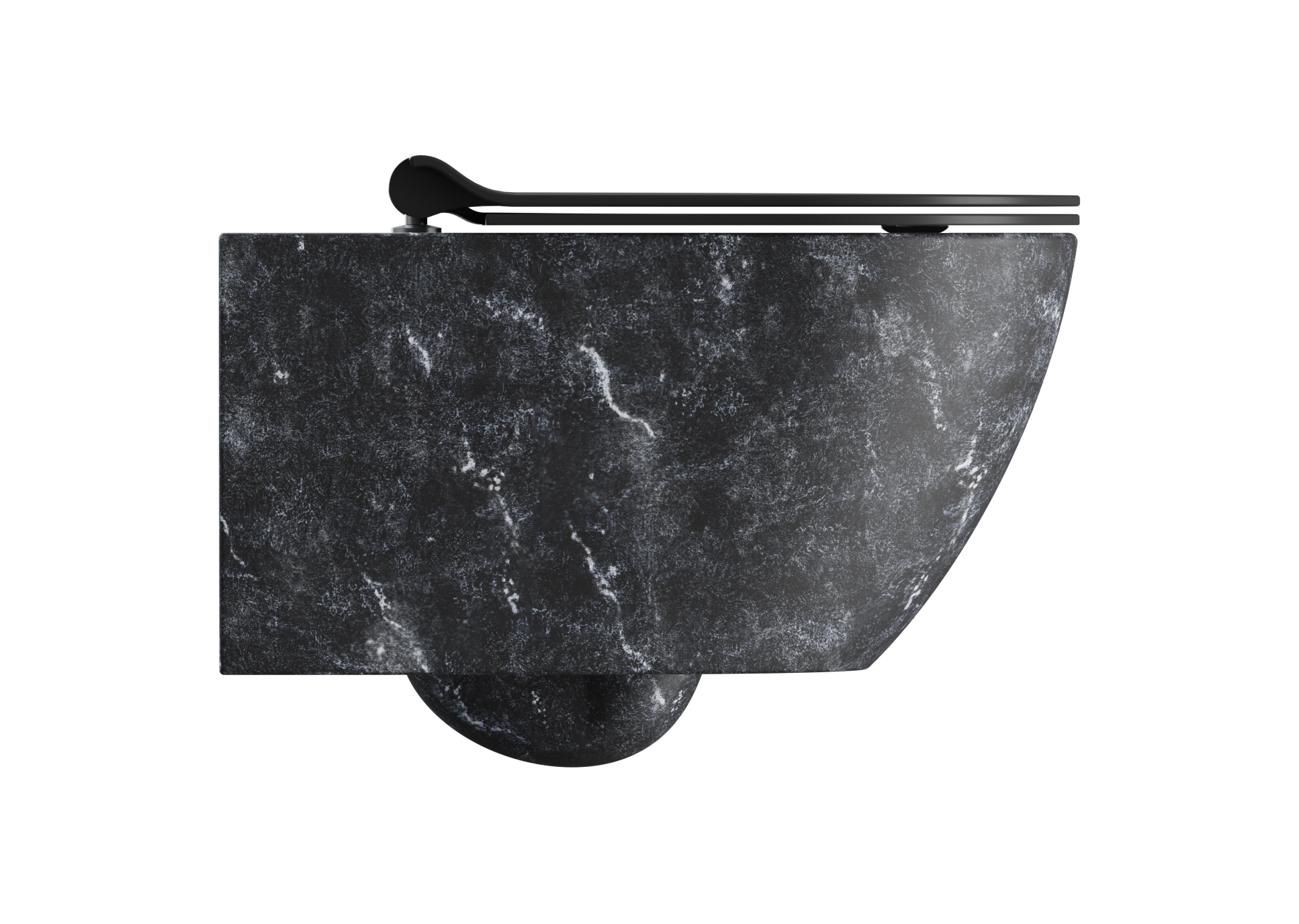 Унитаз подвесной безободковый GSI AltaCeramica AC201F36 550 мм х 360 мм, с Swirlflush, с креплением, цвет под черный мрамор Marbled black (артикул без крепежа AC20136)