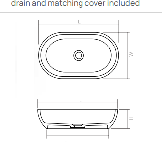 Раковина накладная  DEA DESIGN  Countertop basin DD9033 550 18 550 х320 h130 мм, из композита Solid surface, цвет белый матовый 18