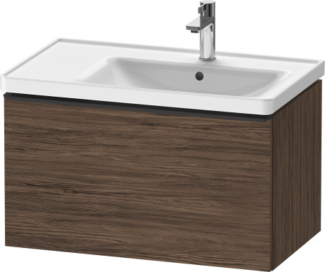 Тумба подвесная под раковину DURAVIT D-Neo DE425502121 784 мм х 452 мм, с одним выдвижным ящиком, орех тёмный