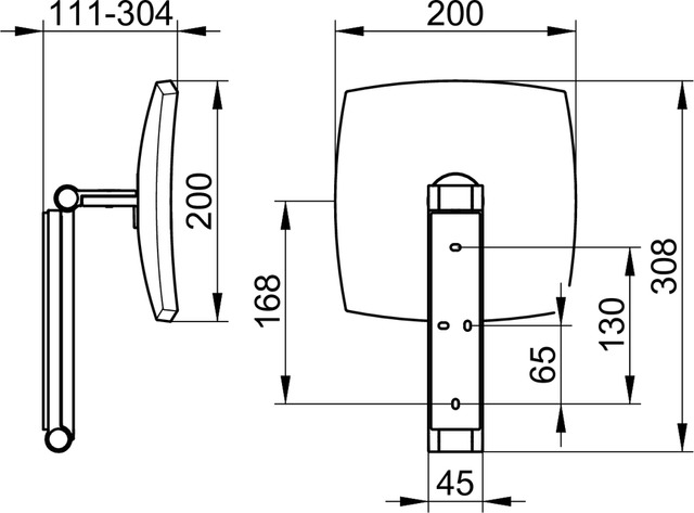 Косметическое зеркало без подсветки KEUCO ilook move 17613 130000 Чёрный шлифованный хром