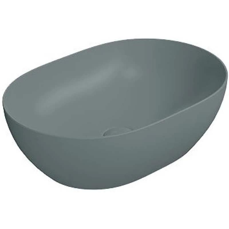 Раковина-чаша накладная овальная GSI PURA 886004 500 мм х 350 мм, без отверстия под смеситель, цвет Agave Matte