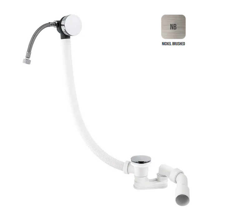Слив-перелив для ванны ALMAR WASH BASIN E096003.NB с клапаном Pop-up, цвет Nickel Brushed