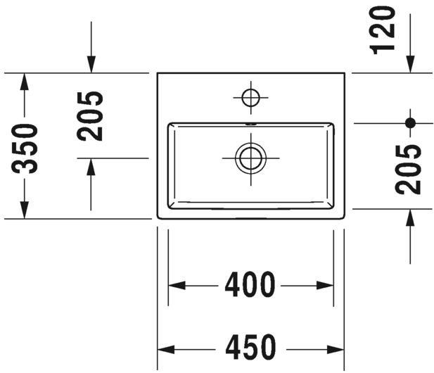Раковина подвесная Duravit Vero Air 0724450000 45х35см