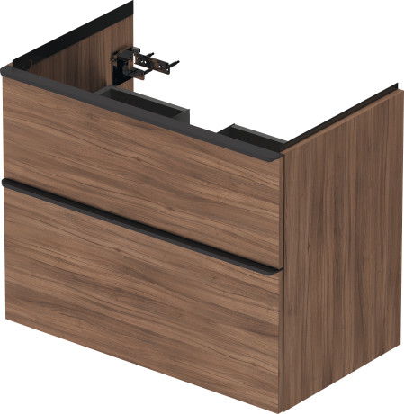 Тумба подвесная под раковину DURAVIT D-Neo DE435707979 784 мм х 452 мм, с выдвижным ящиком и выдвижным отделением, орех натуральный