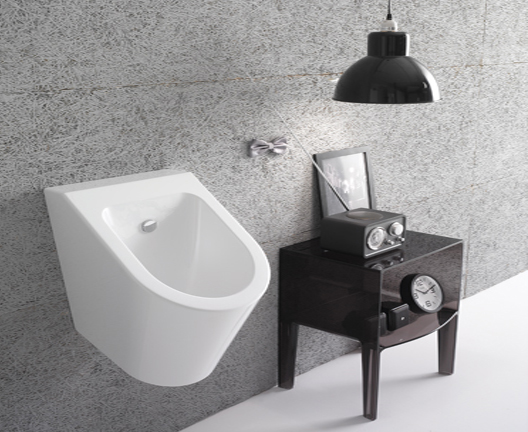 Писсуар подвесной GLOBO FORTY3 FO029BI 340 мм х 570 мм, без ободка (Rimless), со скрытым подводом воды, с сифоном, с креплением, белый