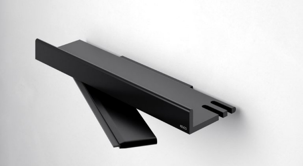 Полочка для душа съёмная KEUCO COLLECTION REVA 12859 370000 со встроенным стеклоочистителем, чёрный матовый