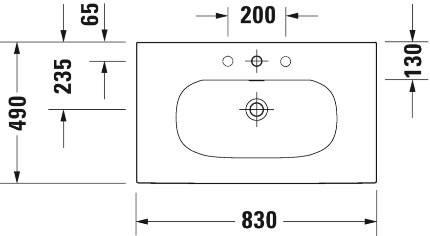 Раковина подвесная Duravit Viu 2344830000 83х49см
