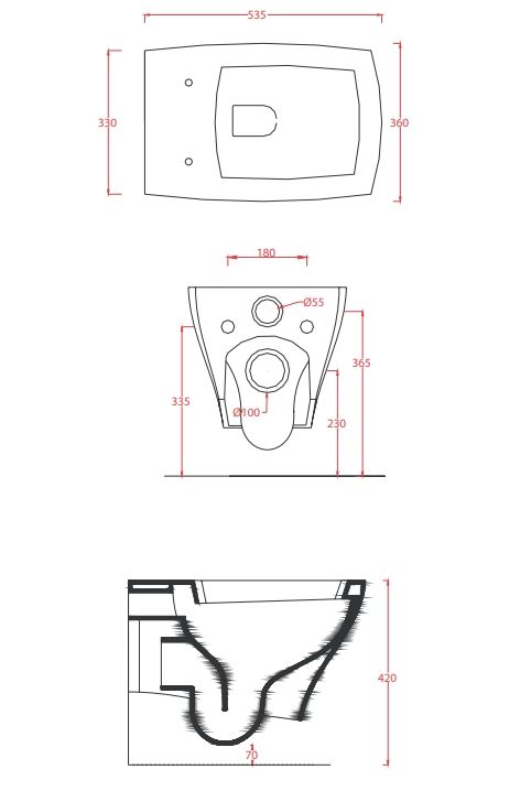Унитаз напольный приставной ARTCERAM JAZZ JZV002 01 00 540 мм х 360 мм, с креплением, белый глянцевый