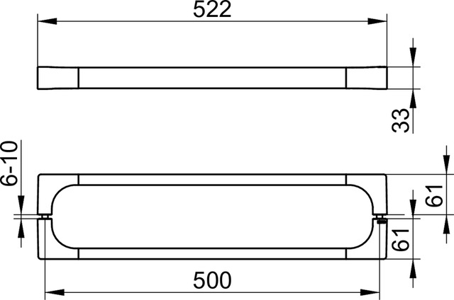 Двойная ручка двери душевого ограждения KEUCO EDITION 11 11108 010503 Хром