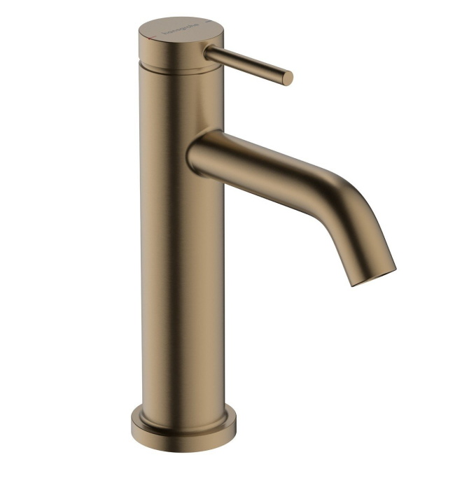 Однорычажный смеситель для раковины Hansgrohe Tecturis S 73310140 со сливным гарнитуром, цвет Шлифованная бронза