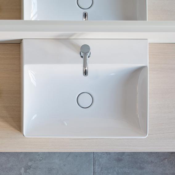 Раковина подвесная Duravit DuraSquare 2353600071 с одним отверстием под смеситель, без перелива, белая