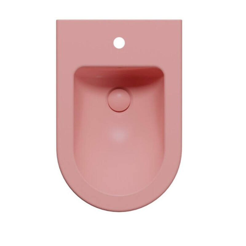 Биде подвесное GSI PURA 8865FR5124 550 мм х 360 мм, с отверстием под смеситель, с переливом, с креплением, цвет Матовый Blush (старый артикул 8865124/ 8865FR2124)