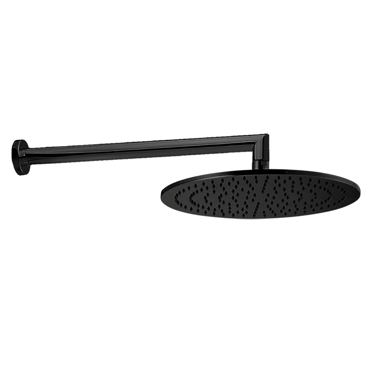 Верхний душ с настенным держателем CISAL Shower DS01362040 300 мм, цвет Чёрный матовый