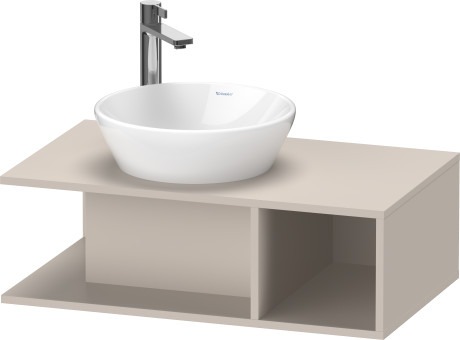 Тумба подвесная под раковину DURAVIT D-Neo DE491809191 800 мм х 480 мм, с консолью, с открытой полкой справа, серо-коричневый матовый