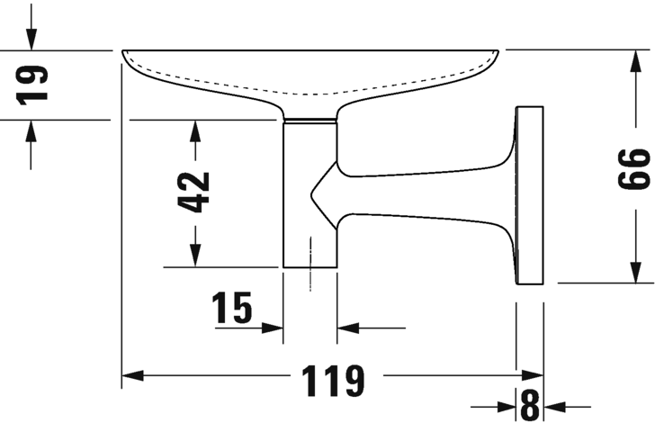 Подвесная мыльница Duravit Starck T 0099331000 хром
