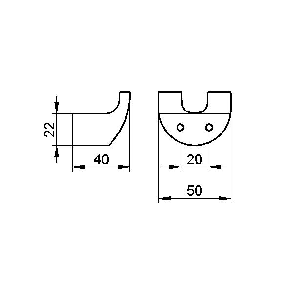 Крючок для полотенца двойной Keuco Elegance New 11613 010000 хром
