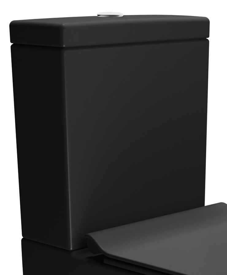 Бачок с крышкой для напольного унитаза GSI PURA 8681BS26, со смывным механизмом, цвет Чёрный матовый Ardesia/хром (старый артикул 868126)