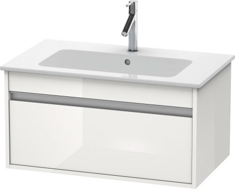 Тумба подвесная под раковину Duravit Ketho KT641902222 с выдвижным ящиком, белая глянцевая