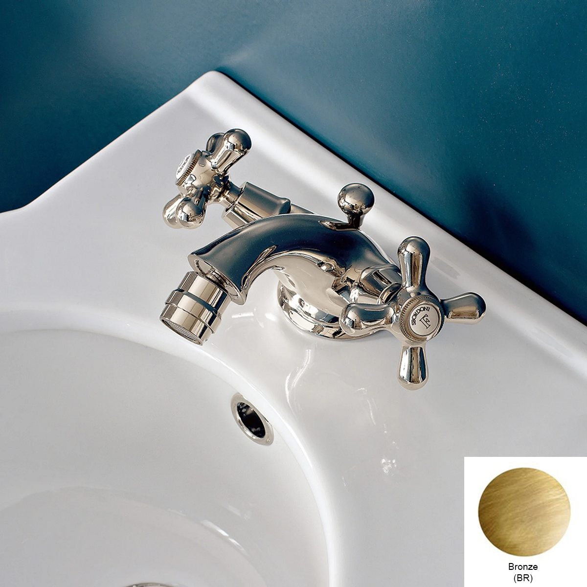 РАСПРОДАЖА Смеситель для биде SBORDONI Etruria ET76BR c донным клапаном, бронза