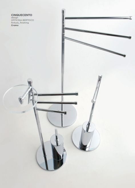 Напольная стойка с ёршиком и держателем для туалетной бумаги BERTOCCI CINQUECENTO 110 0558 0800 Чёрная матовая