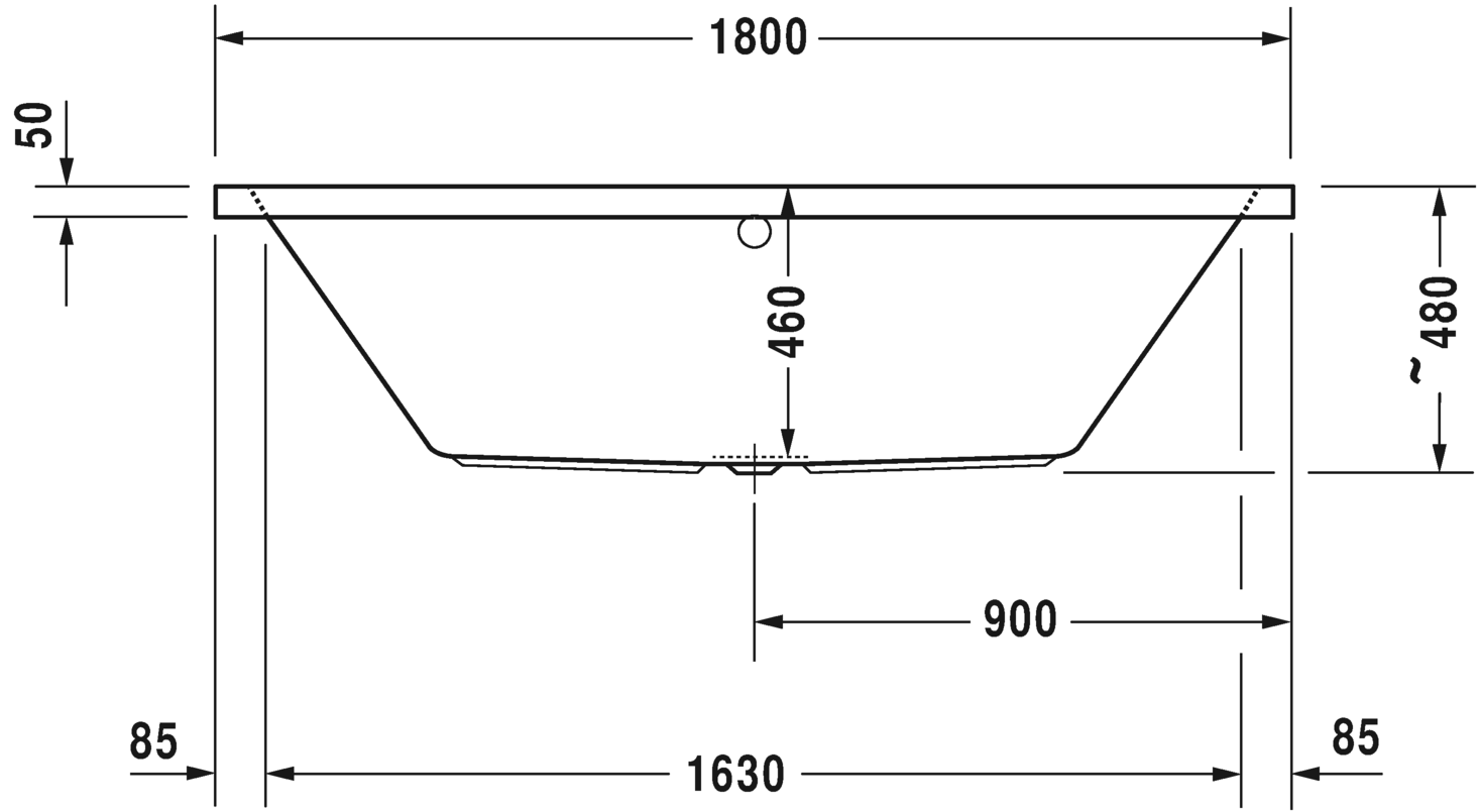 Акриловая ванна Duravit Vero Air 700413000000000 1800 х 800 c двумя наклонами для спины, встраиваемая версия, белая