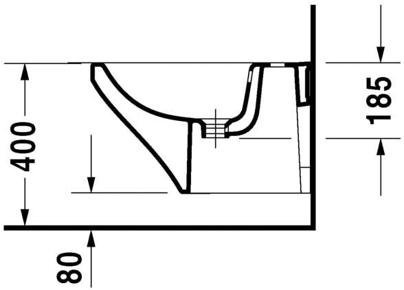 Подвесное биде Duravit DuraStyle 2282150000 с переливом, белое