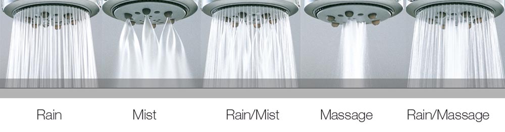 Лейка для душа Bossini Cylindrica 5 режимов B00162.030 Хром