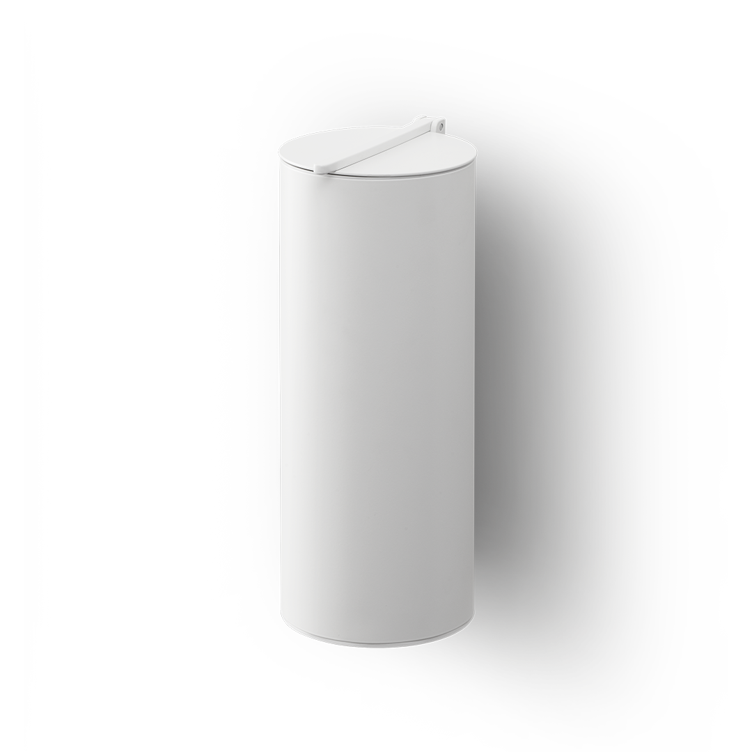 Ведро для мусора подвесное, с крышкой DECOR WALTHER  Bar BIN 4   0615150     34,5 X Ø 14 X 17,5 см, 2,5 л, с внутренним контейнером, цвет белый матовый