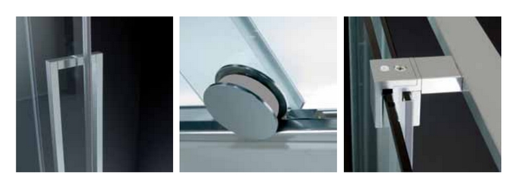 Боковая стенка для прямоугольной кабины Provex S-Lite 0005 SW 05 GL 1000 мм х 1950 мм, блестящий алюминий/стекло прозрачное