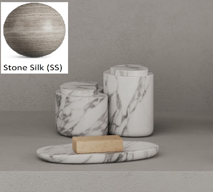 Контейнер с крышкой настольный  DEA DESIGN   MIA fagiolo   DD1654 SS    110х90хh120  мм,  из мрамора, цвет Stone Silk (SS)