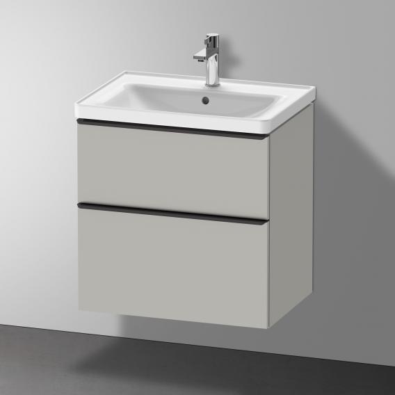 Тумба подвесная под раковину DURAVIT D-Neo DE435400707 634 мм х 452 мм, с выдвижным ящиком и выдвижным отделением, бетонно-серый матовый